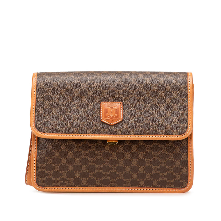 Macadam Coated Canvas Clutch Brown - Gaby Paris
