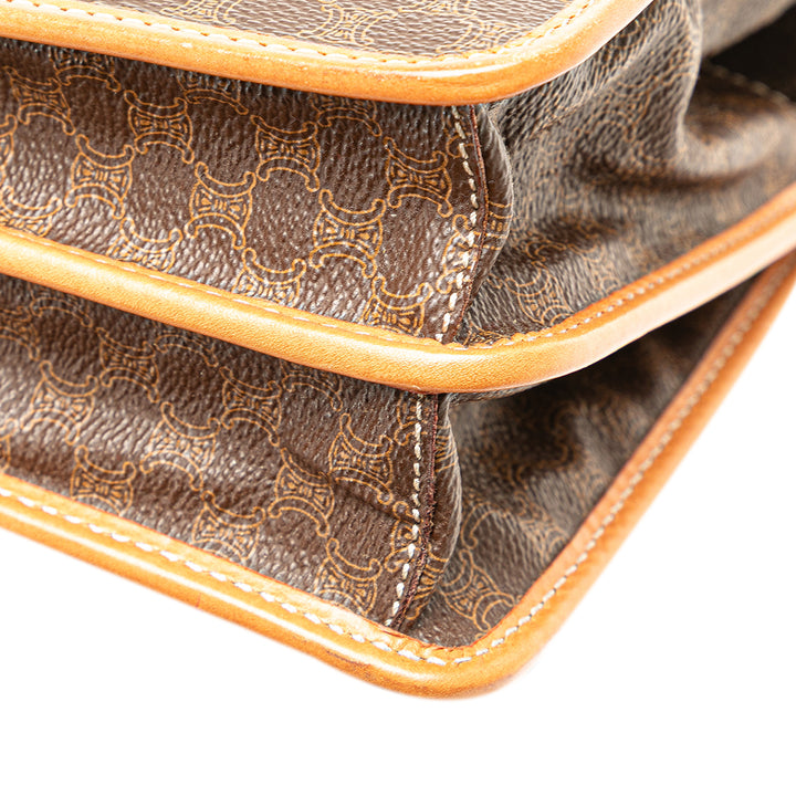 Macadam Coated Canvas Clutch Brown - Gaby Paris