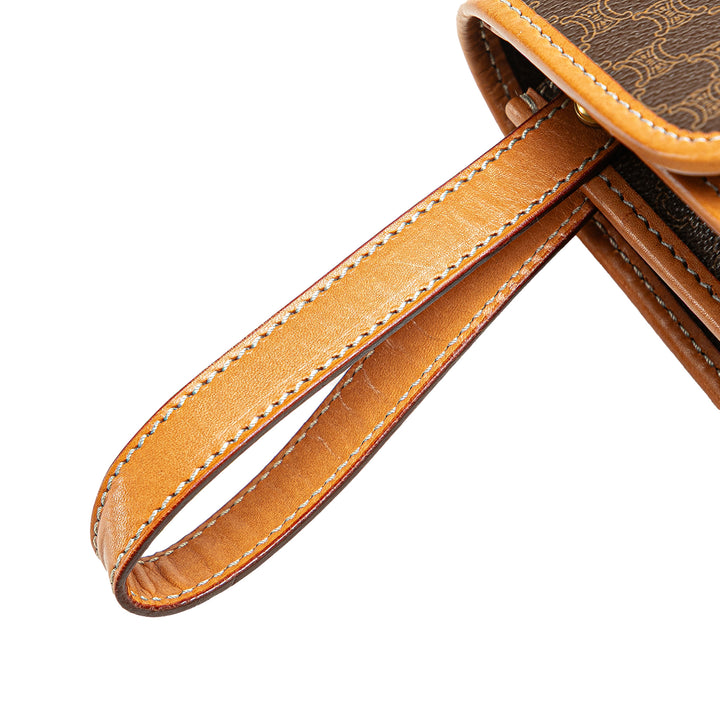 Macadam Coated Canvas Clutch Brown - Gaby Paris