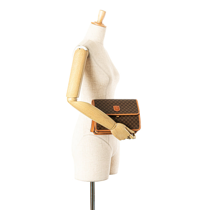 Macadam Coated Canvas Clutch Brown - Gaby Paris