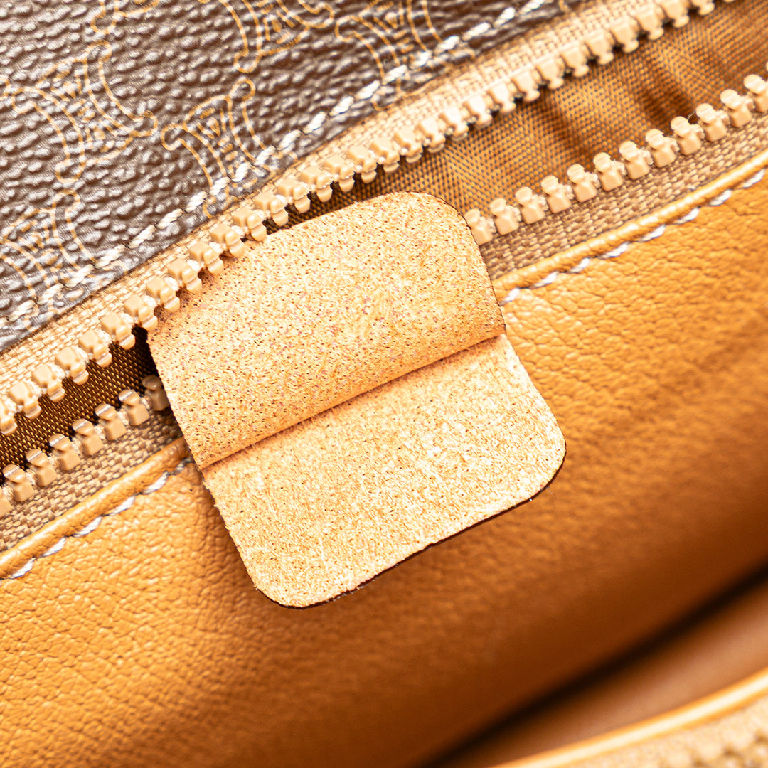 Macadam Coated Canvas Clutch Brown - Gaby Paris