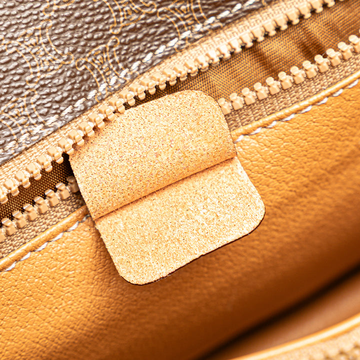 Macadam Coated Canvas Clutch Brown - Gaby Paris