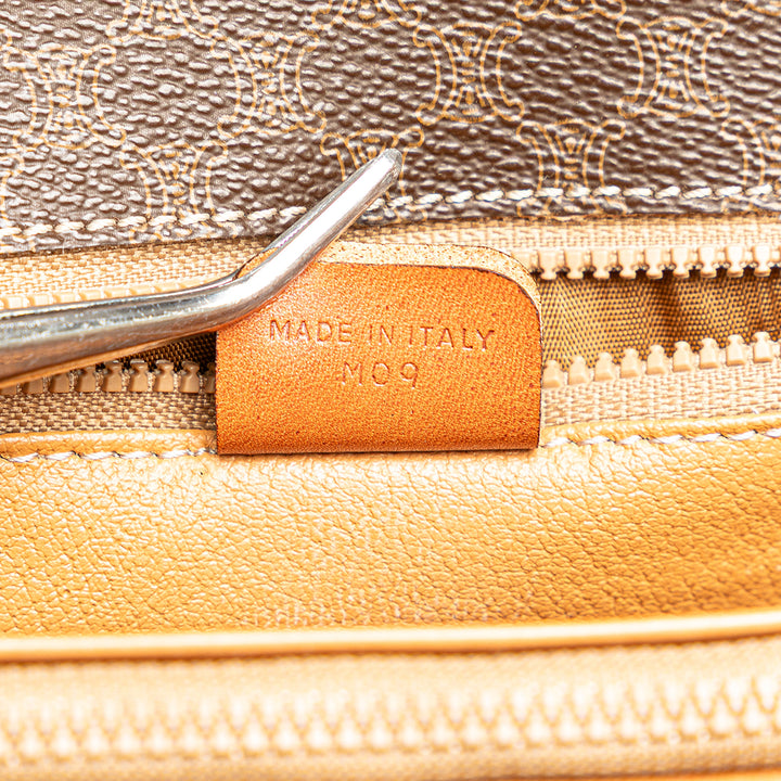 Macadam Coated Canvas Clutch Brown - Gaby Paris