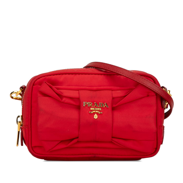 Tessuto Fiocco Bow Crossbody Red - Gaby Paris