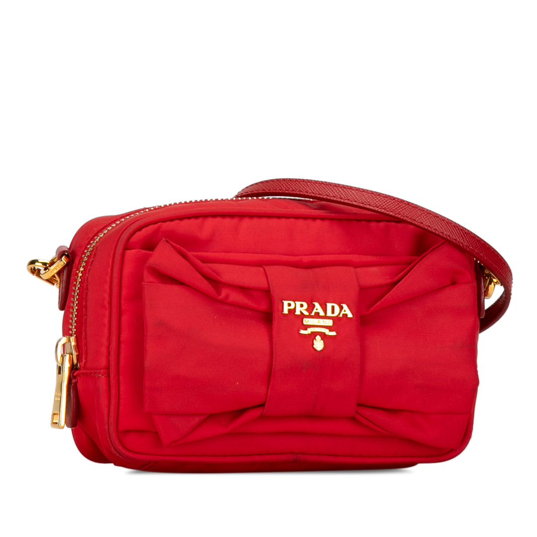 Tessuto Fiocco Bow Crossbody Red - Gaby Paris