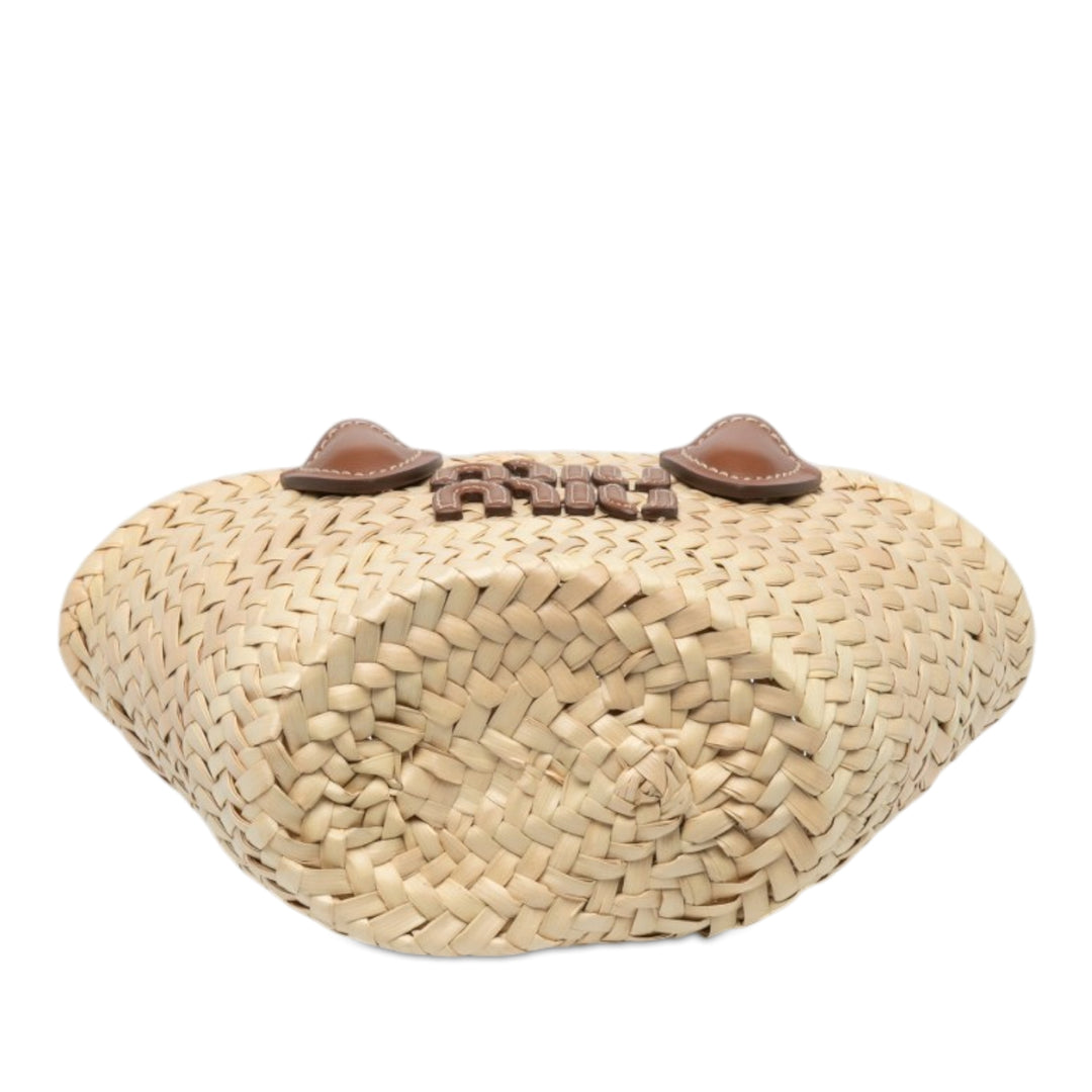 Miu Miu Logo Braided sac à Beige – vue 3 – GABY PARIS