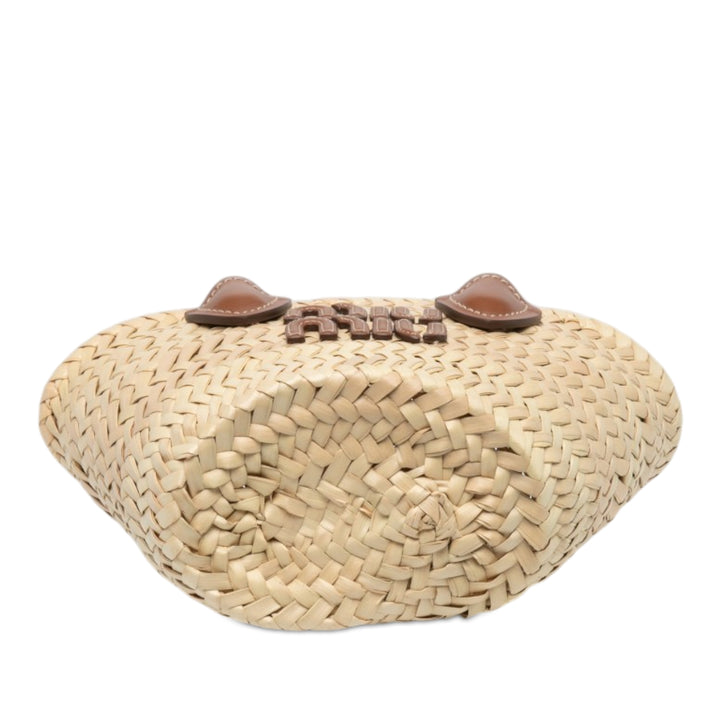 Miu Miu Logo Braided sac à Beige – vue 3 – GABY PARIS