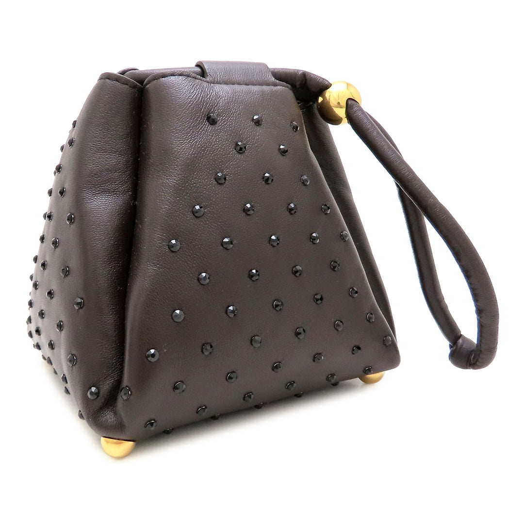 Bottega Veneta Cristal Embellished Cuir d’agneau Square Puffy Sac