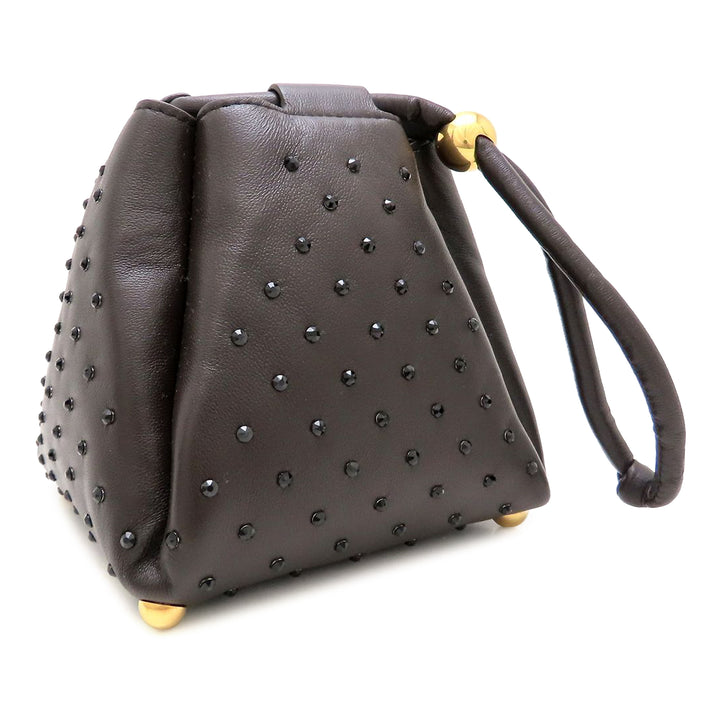 Bottega Veneta Cristal Embellished Cuir d’agneau Square Puffy Sac