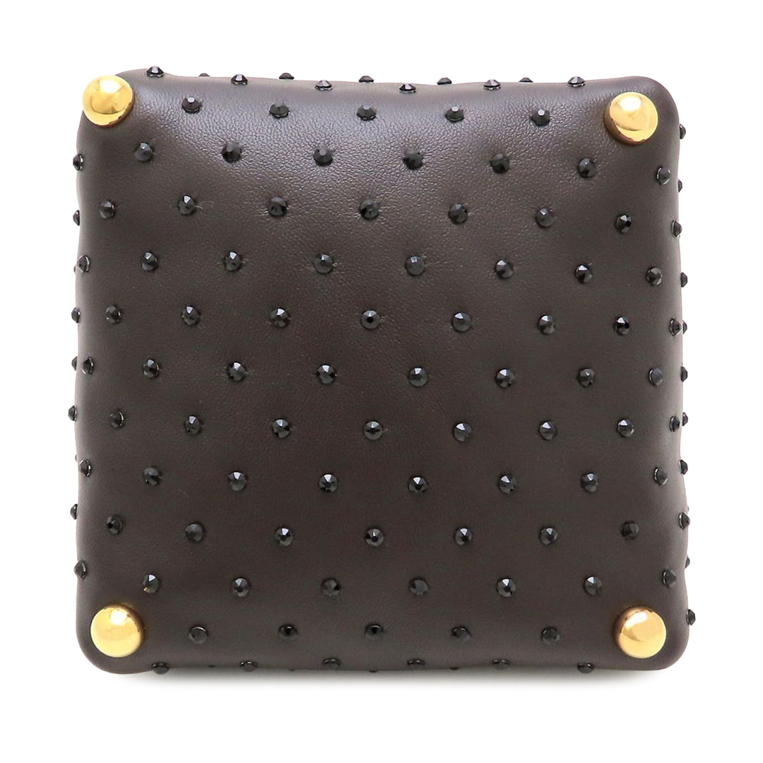 Bottega Veneta Cristal Embellished Cuir d’agneau Square Puffy Sac