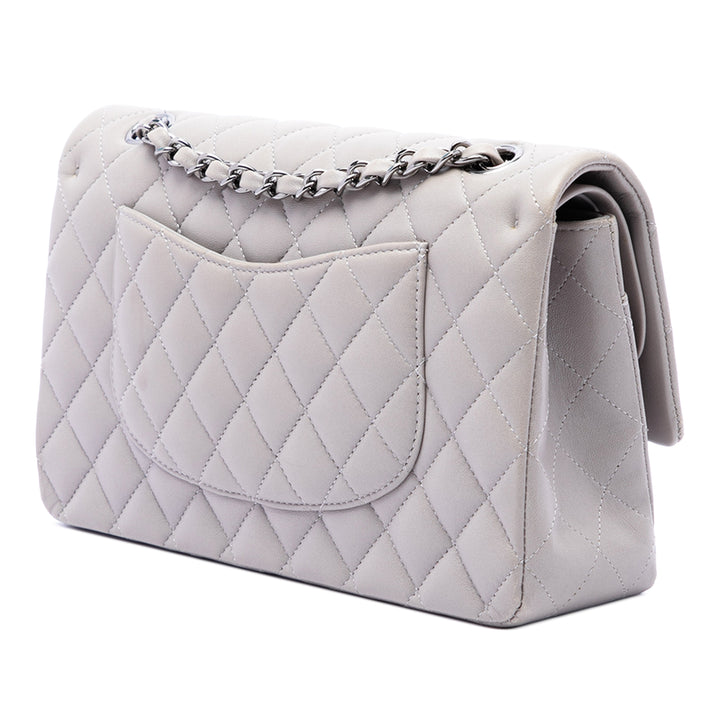 Chanel Classic Double rabat Moyen Cuir d'agneau Gris – vue 2 – GABY PARIS