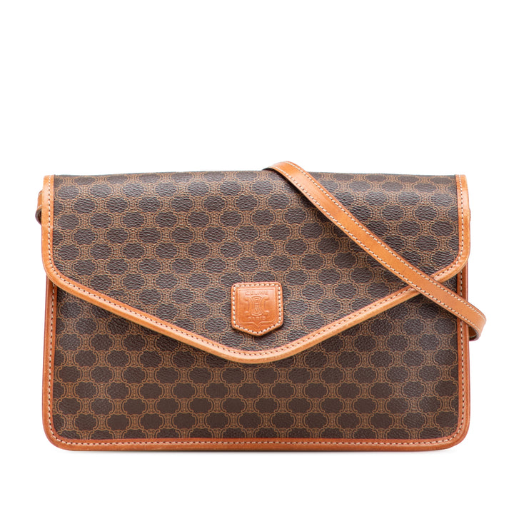 Macadam Coated Canvas Crossbody Brown - Gaby Paris