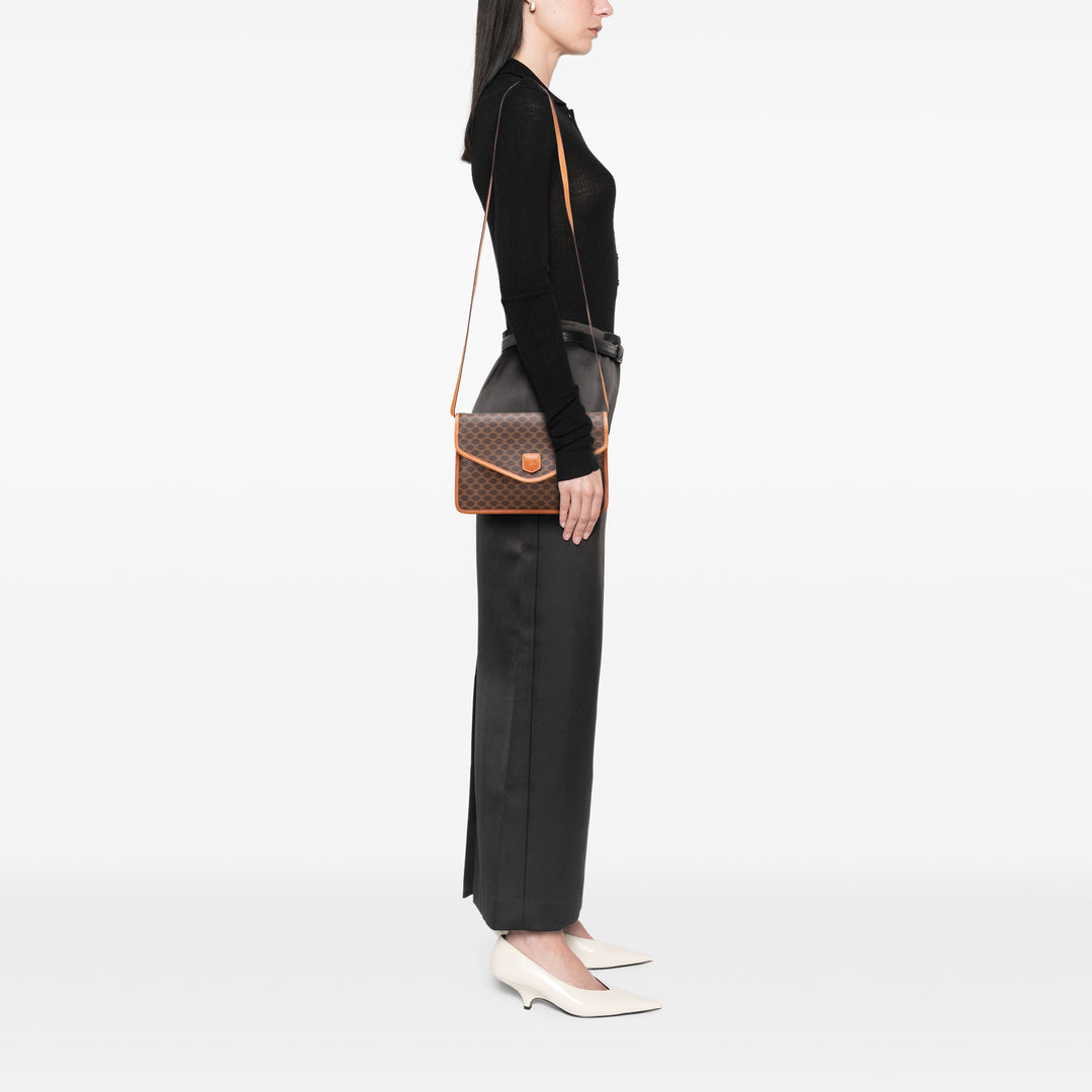 Macadam Coated Canvas Crossbody Brown - Gaby Paris
