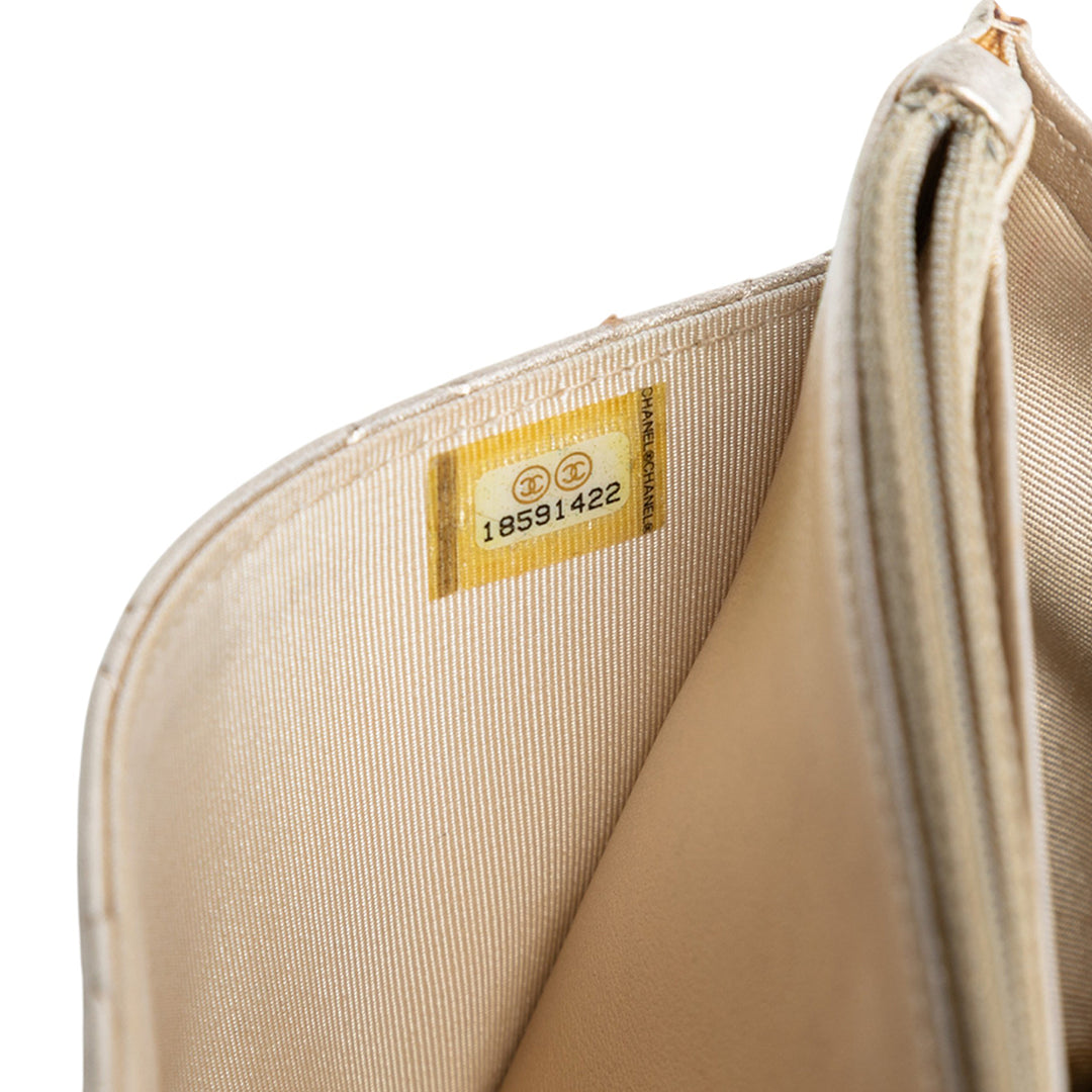 Chanel CC Matelassé Metallic Cuir d’agneau Wallet on Chain