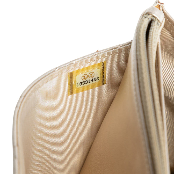 Chanel CC Matelassé Metallic Cuir d’agneau Wallet on Chain