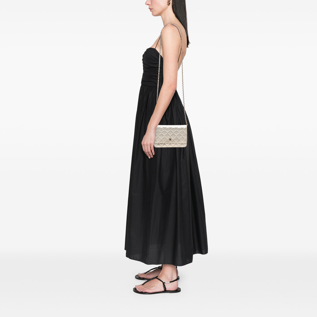 Chanel CC Matelassé Metallic Cuir d’agneau Wallet on Chain