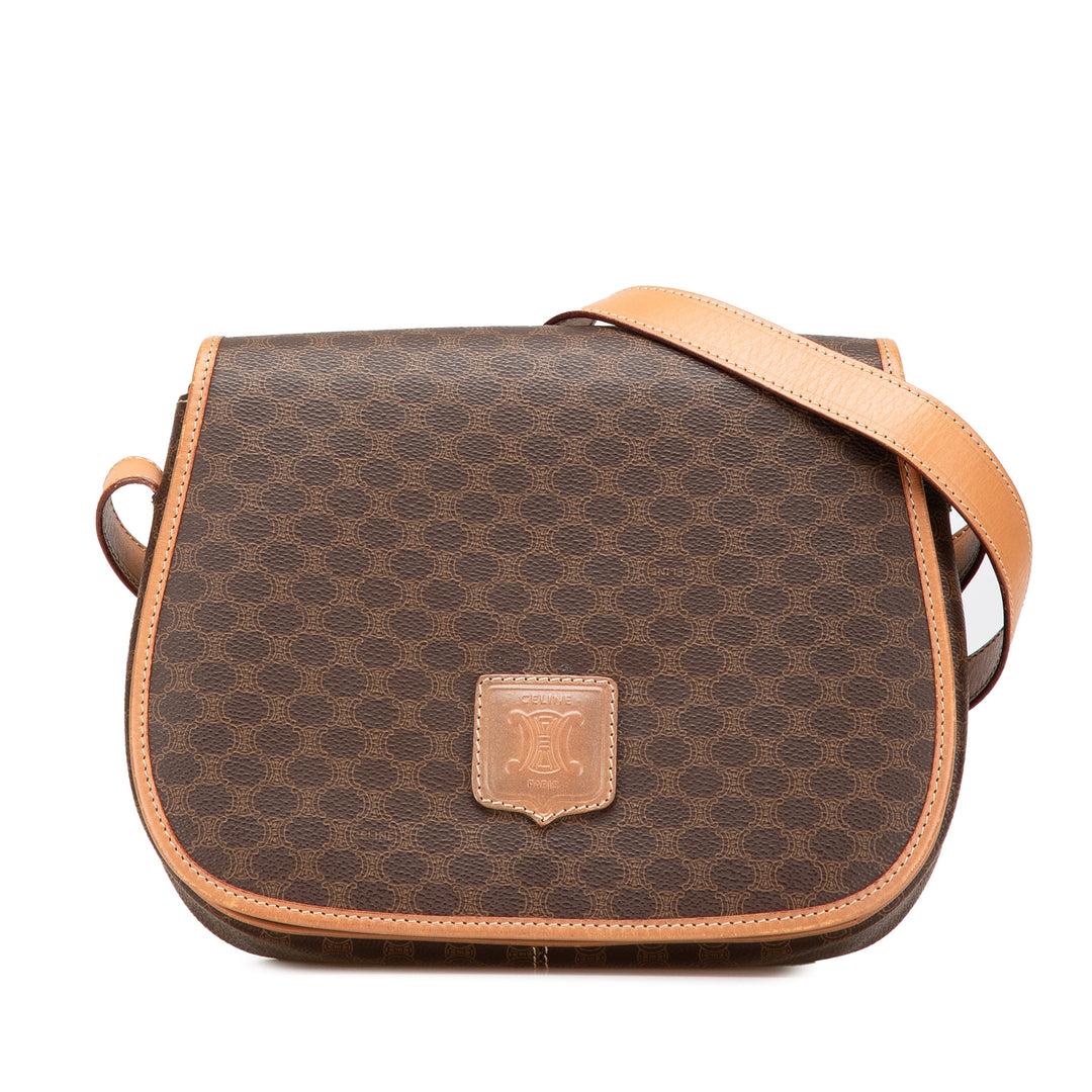 Macadam Coated Canvas Crossbody Brown - Gaby Paris