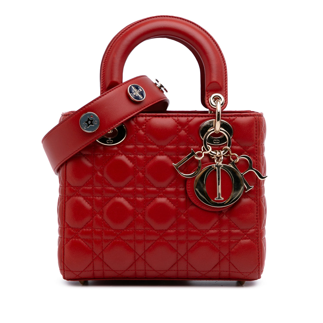 Small Lambskin Cannage My ABCDior Lady Dior Red - Gaby Paris