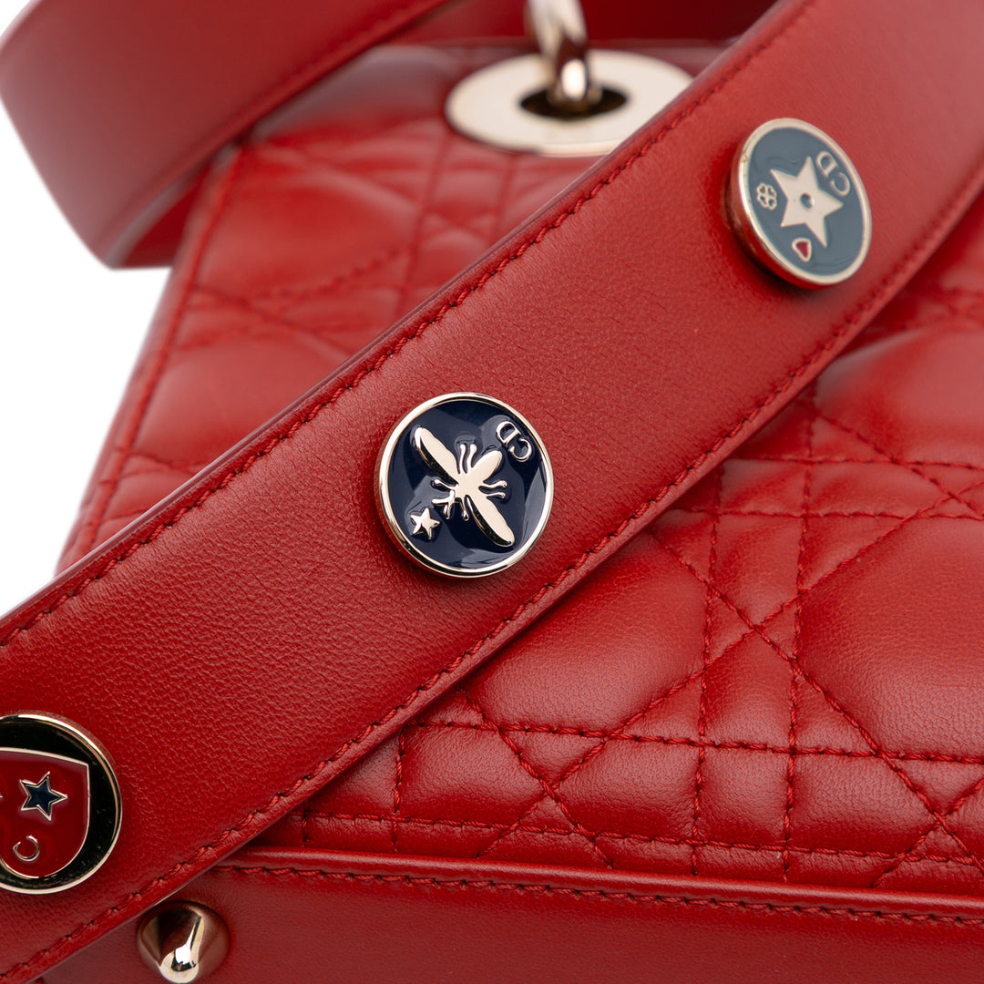 Small Lambskin Cannage My ABCDior Lady Dior Red - Gaby Paris