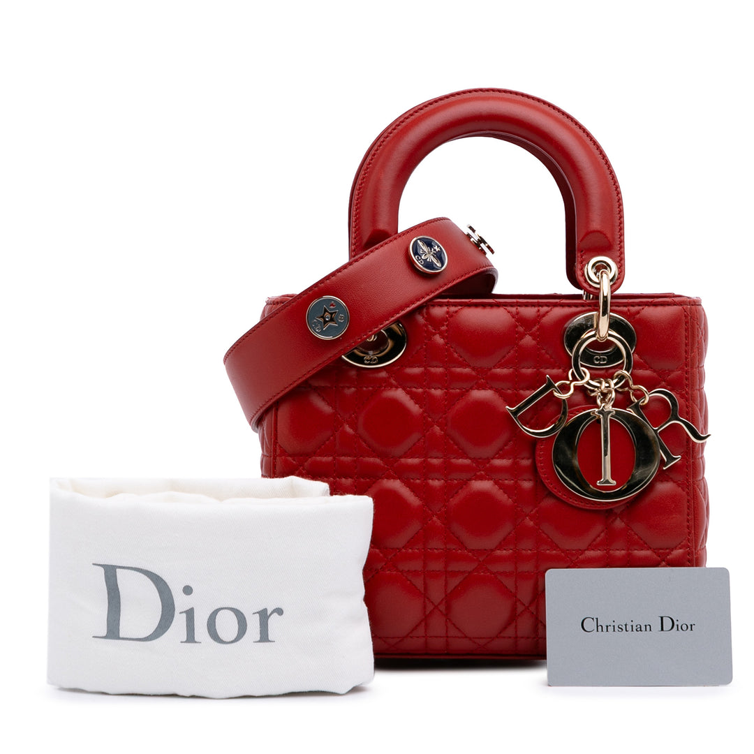 Small Lambskin Cannage My ABCDior Lady Dior Red - Gaby Paris