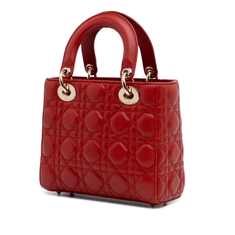 Small Lambskin Cannage My ABCDior Lady Dior Red - Gaby Paris