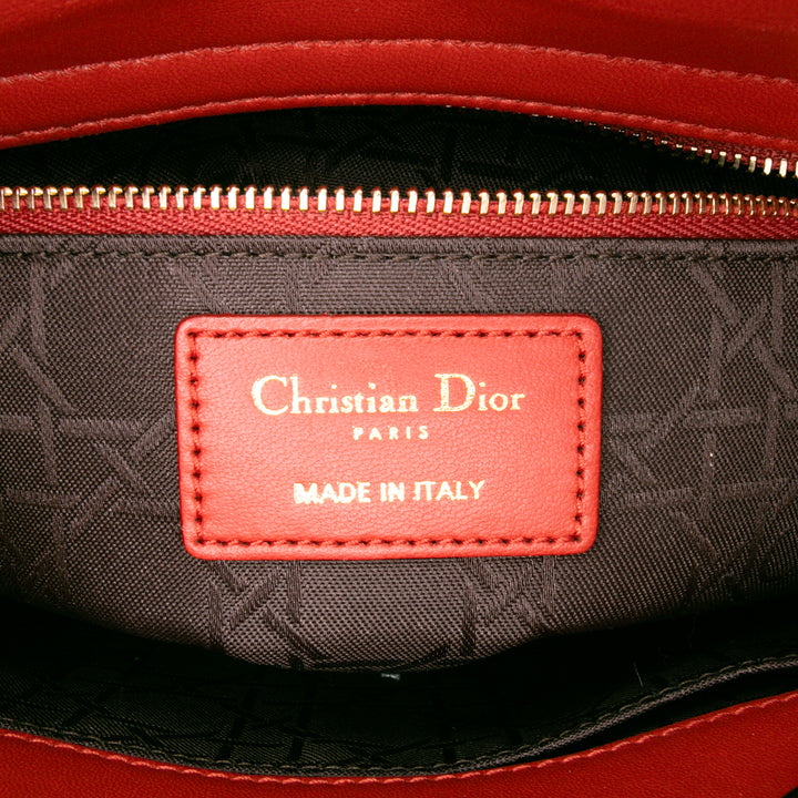 Small Lambskin Cannage My ABCDior Lady Dior Red - Gaby Paris