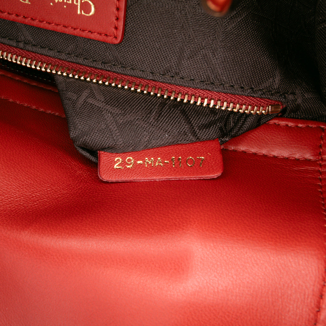Small Lambskin Cannage My ABCDior Lady Dior Red - Gaby Paris