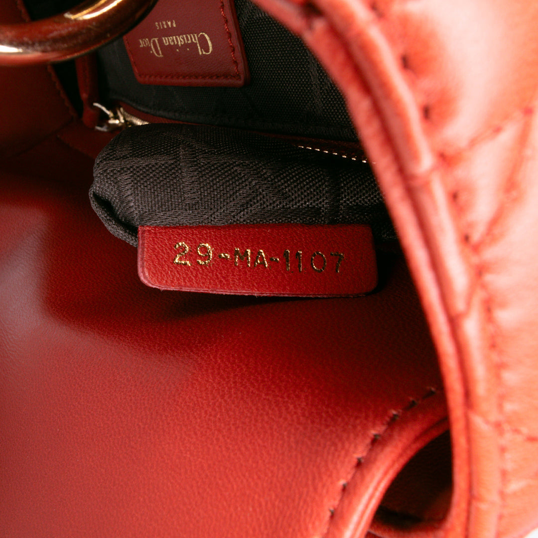 Small Lambskin Cannage My ABCDior Lady Dior Red - Gaby Paris