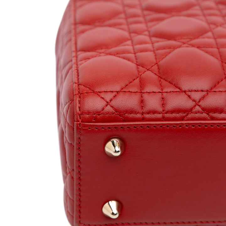 Small Lambskin Cannage My ABCDior Lady Dior Red - Gaby Paris