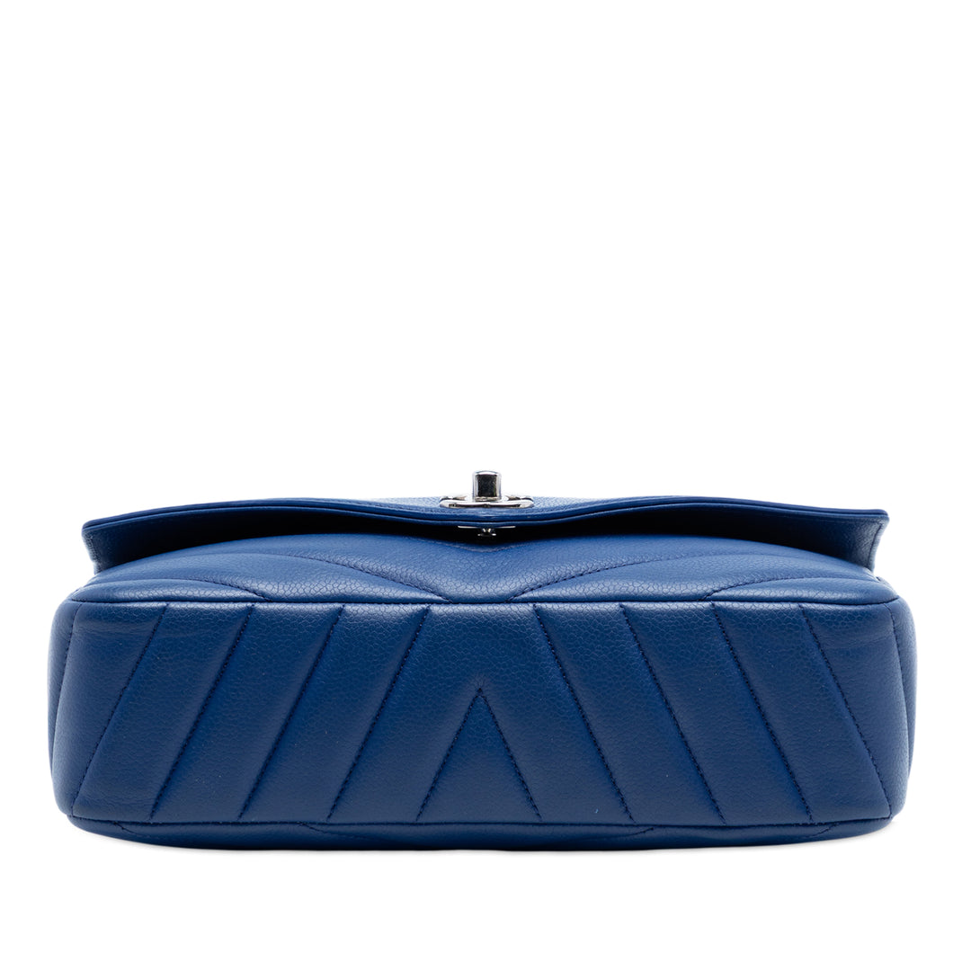 Chanel Medium Chevron Caviar Data Center Envelope à rabat