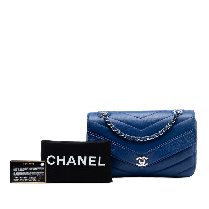 Chanel Medium Chevron Caviar Data Center Envelope à rabat