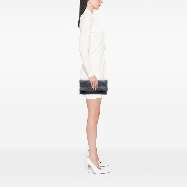 Chanel CC Matelassé Foldover Pochette Cuir d'agneau