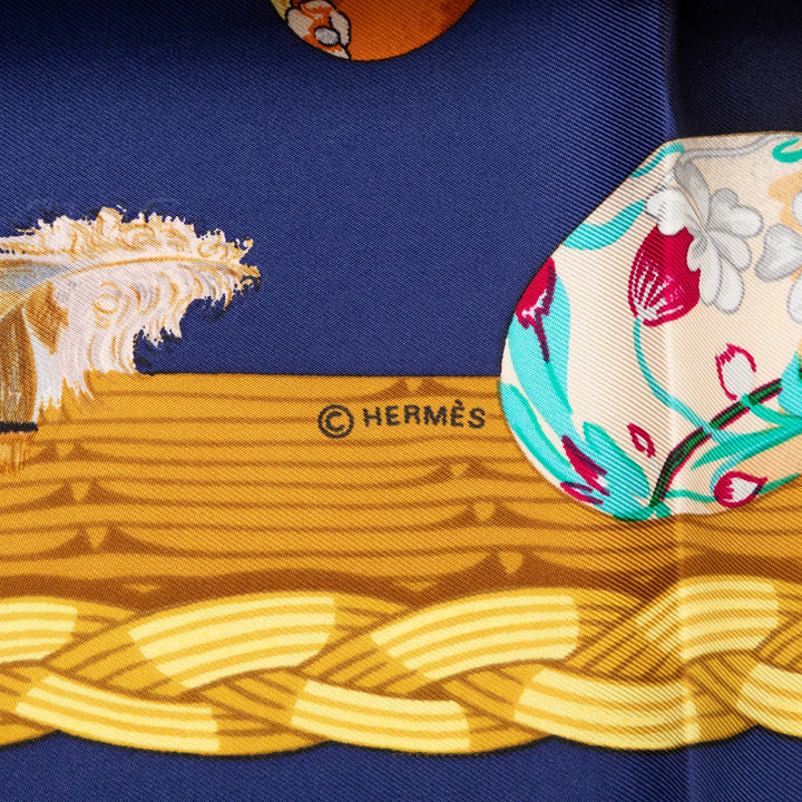 Couvee d Hermes Foulard 90 Bleu