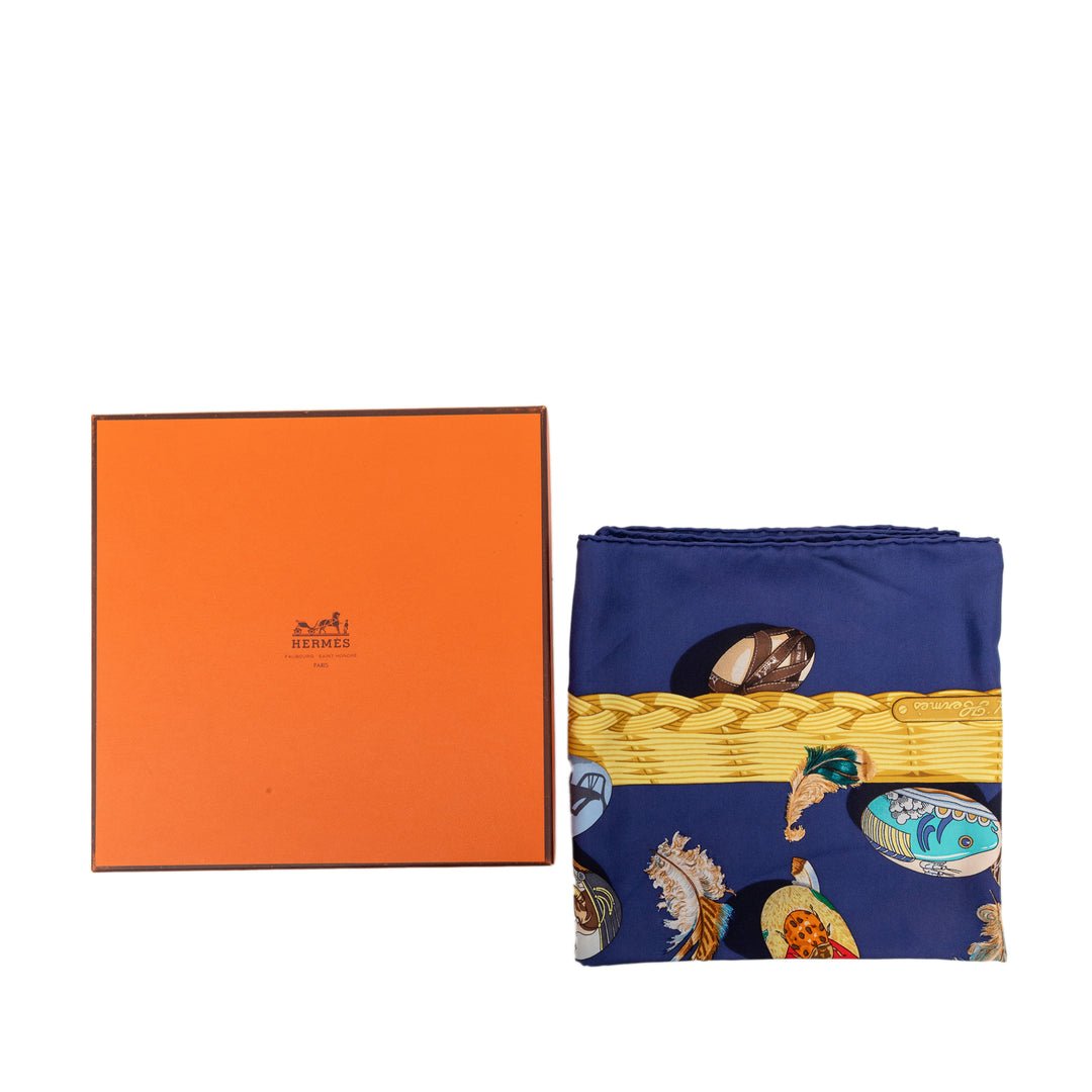 Couvee d Hermes Foulard 90 Bleu