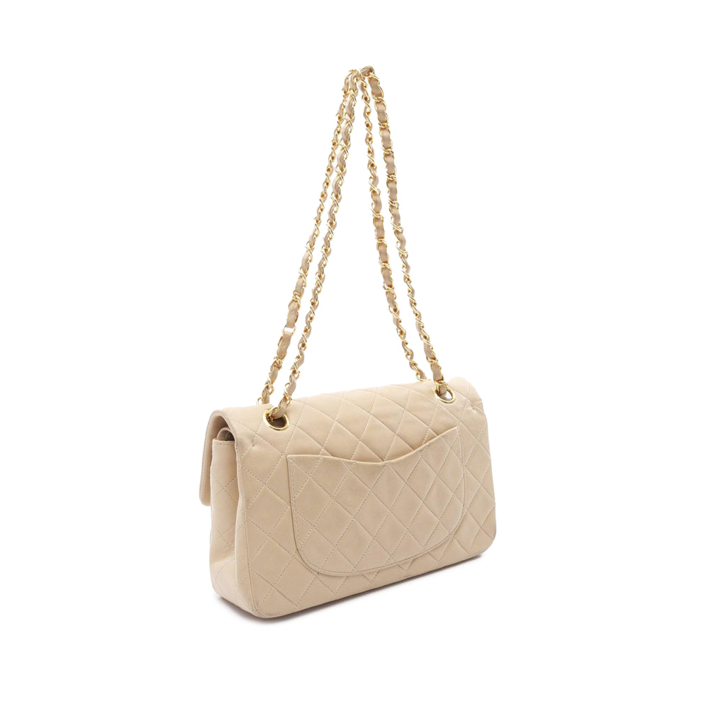 Small Classic Lambskin Double Flap Brown - Gaby Paris