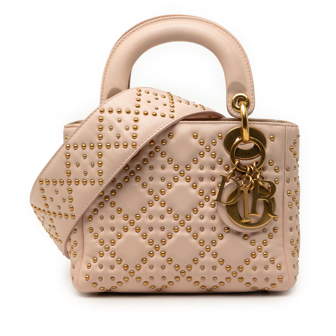 Dior Mini Cuir d’agneau Cannage clouté Supple Lady Dior