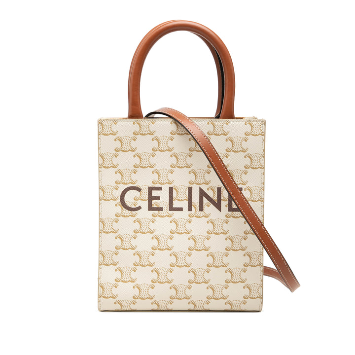 Celine Mini Triomphe Coated Toile Cabas vertical