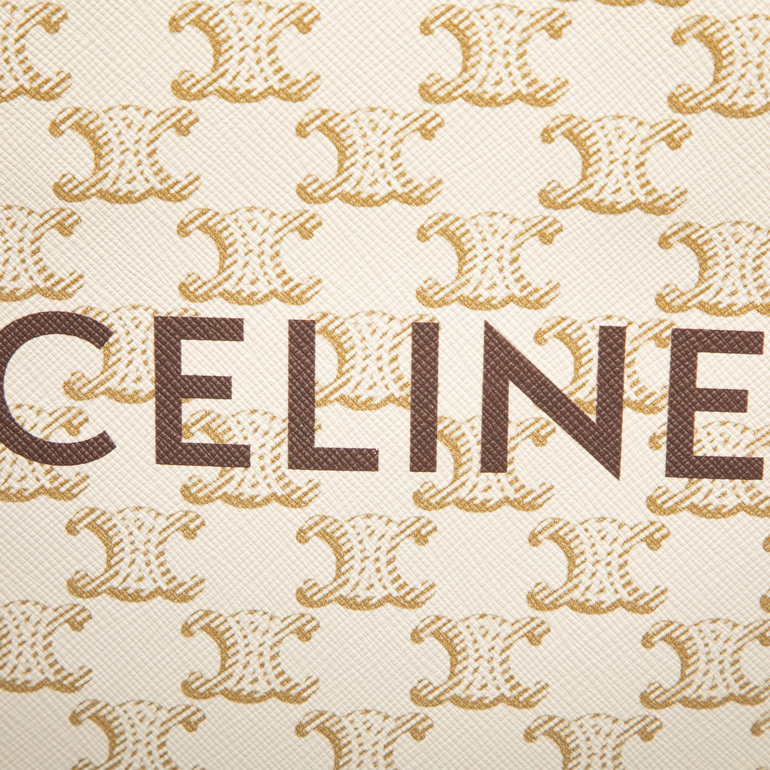 Celine Mini Triomphe Coated Toile Cabas vertical
