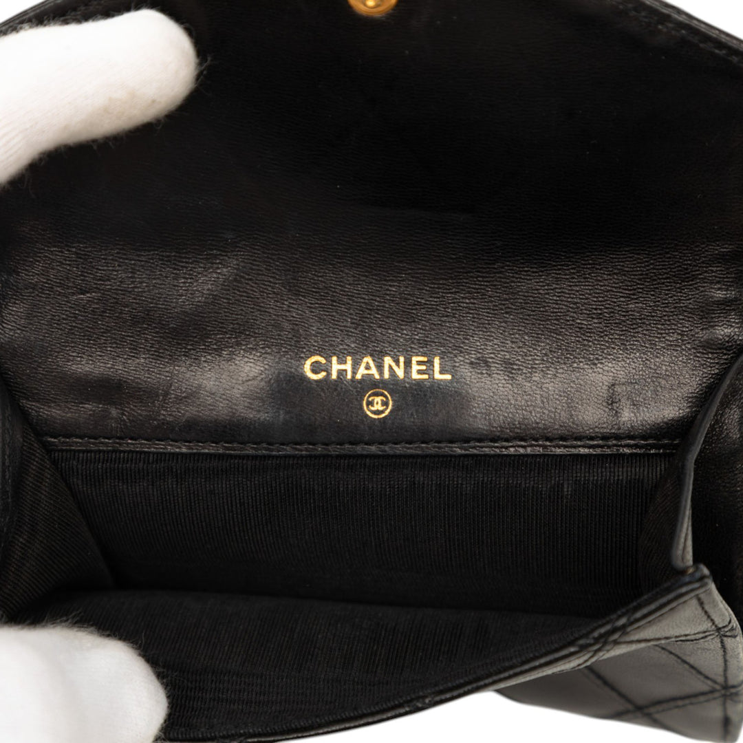 Chanel CC Matelassé Compact Portefeuille Cuir d'agneau