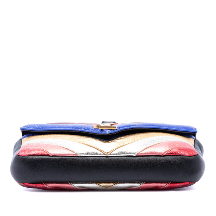 Saint Laurent Chevron Multicolor College Sac Multi Mini de mouton Multicolore – vue 3 – GABY PARIS