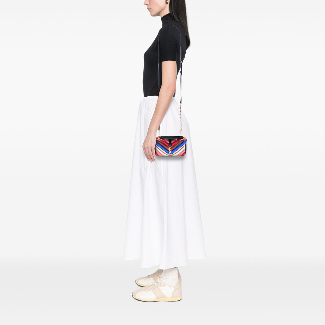 Saint Laurent Chevron Multicolor College Sac Multi Mini de mouton Multicolore – vue 6 – GABY PARIS