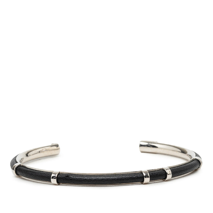 Brass et Open Cuff Bangle Argenté