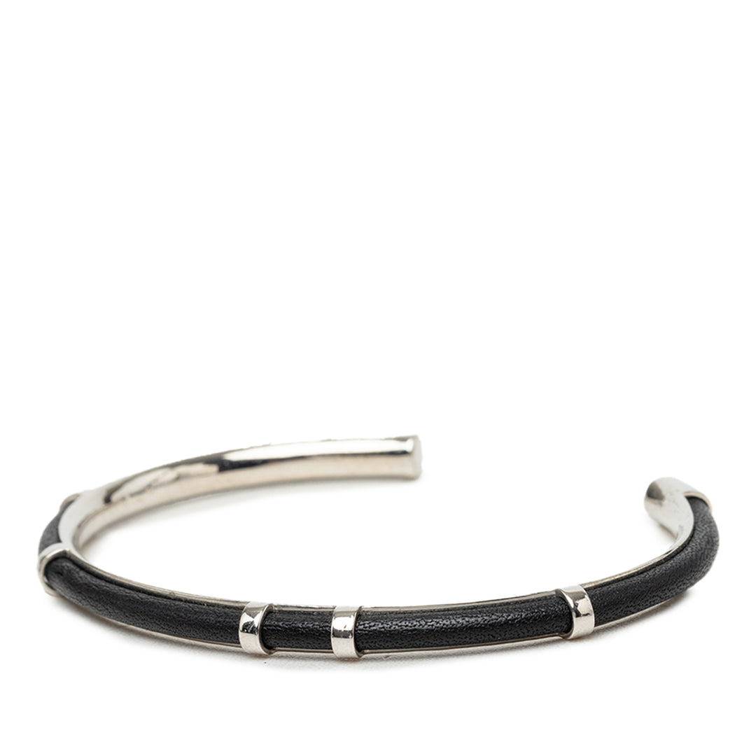 Brass et Open Cuff Bangle Argenté