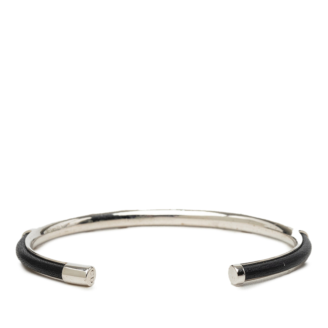 Brass et Open Cuff Bangle Argenté