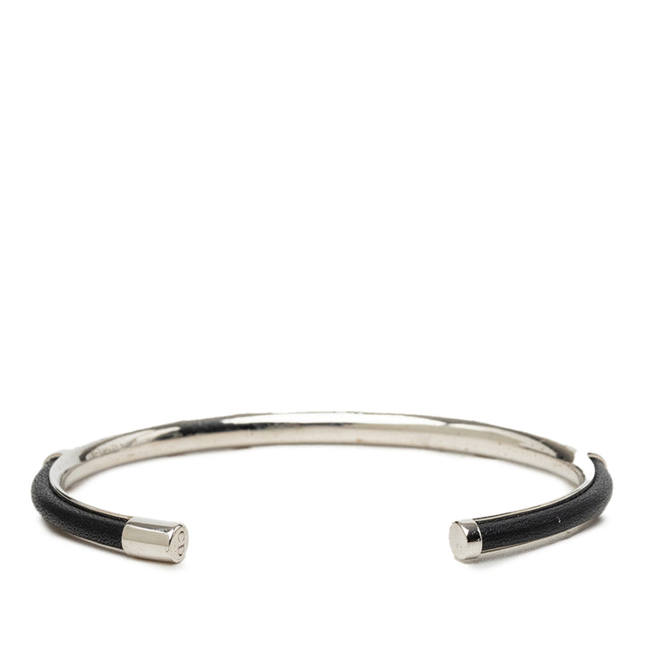 Brass et Open Cuff Bangle Argenté