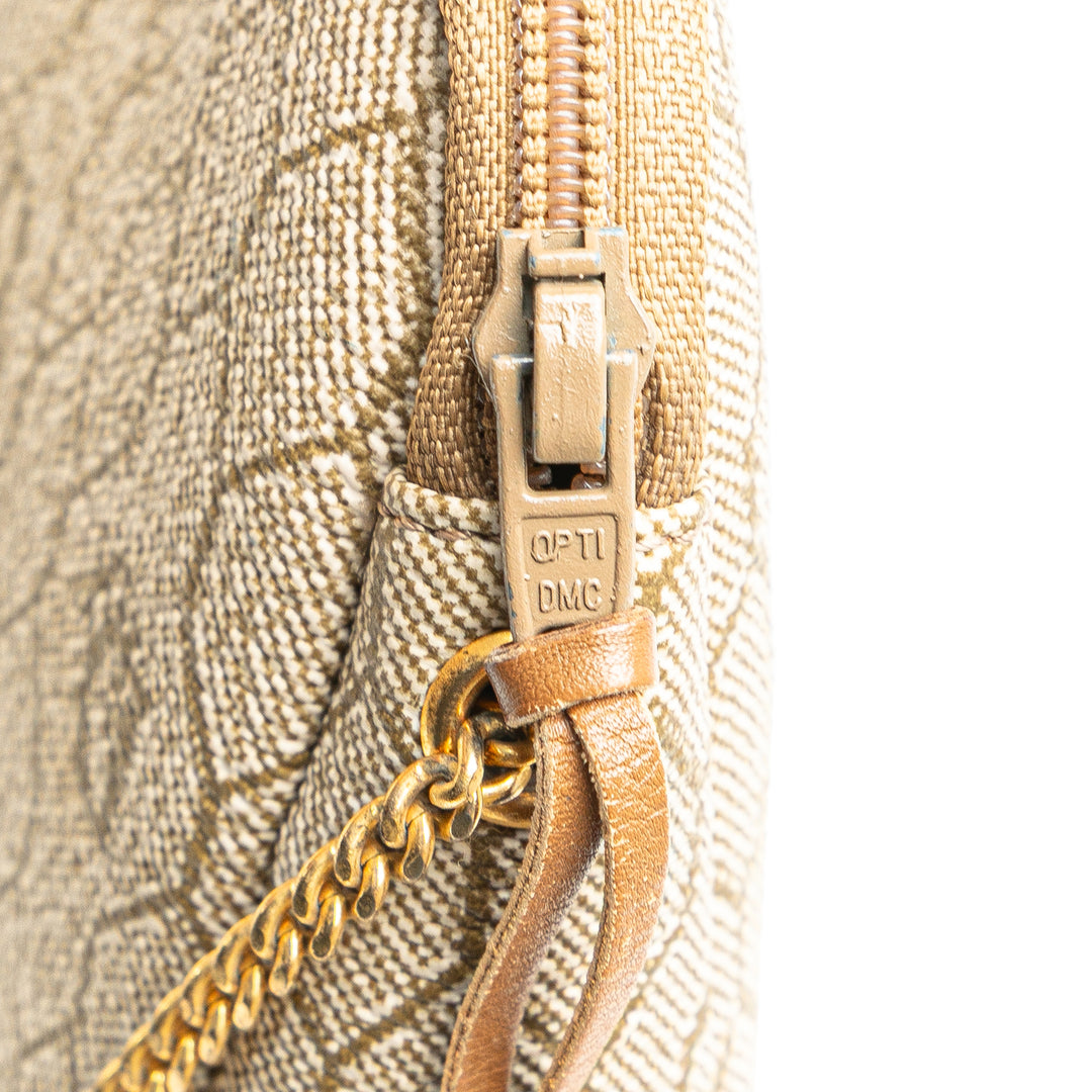 Honeycomb Coated Canvas Chain Crossbody Brown - Gaby Paris