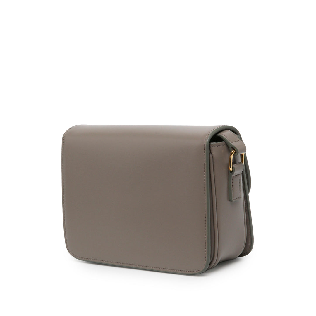 Celine Sac bandoulière brillant Triomphe Teen Cuir de veau Marron – vue 2 – GABY PARIS