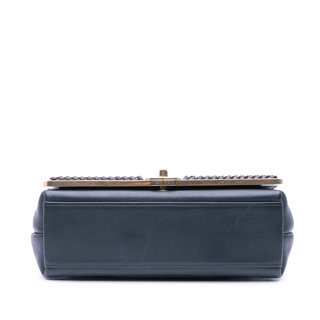 Chanel Chevron Sheepskin Surpiqué Chain anse supérieure à rabat