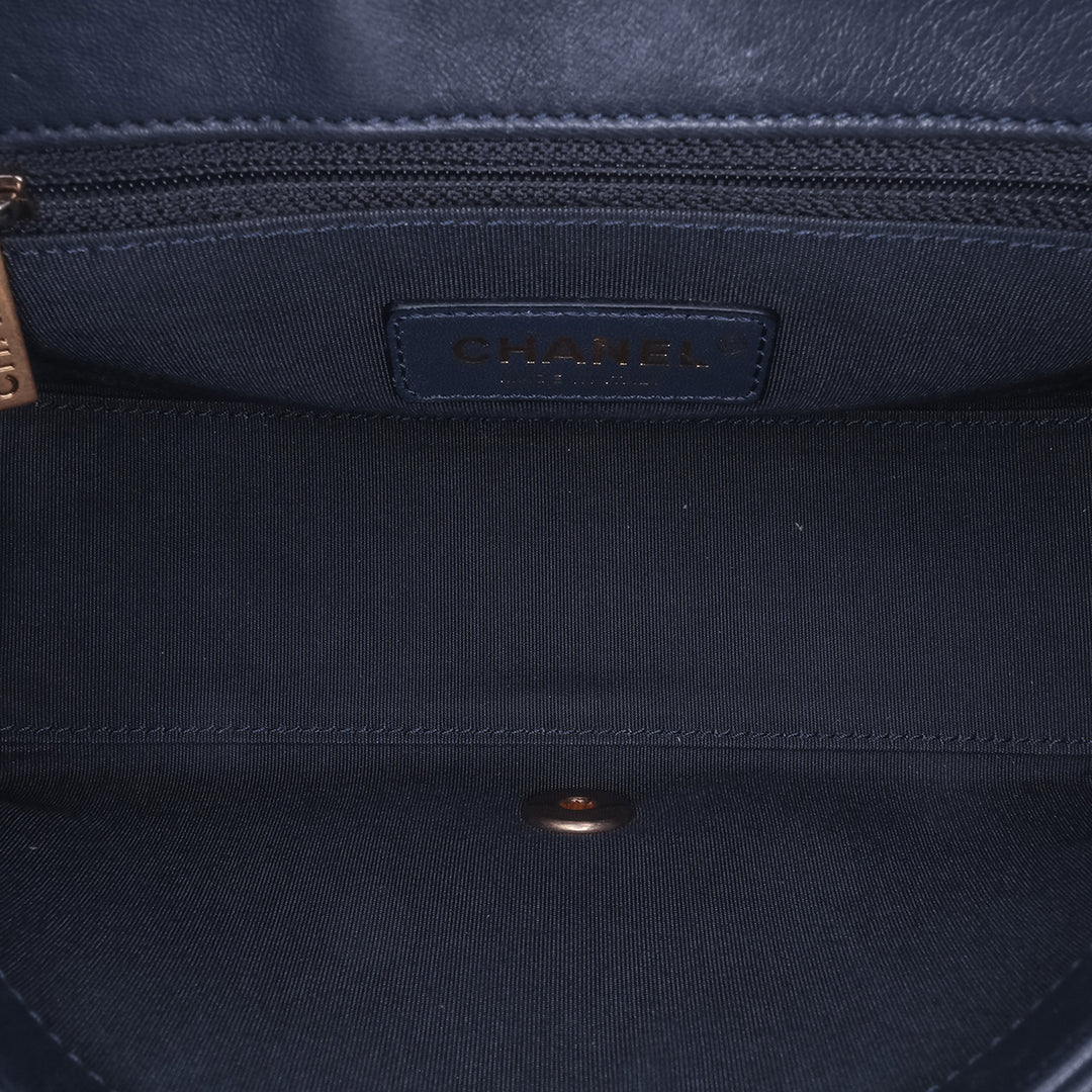 Chanel Chevron Sheepskin Surpiqué Chain anse supérieure à rabat