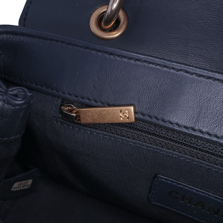 Chanel Chevron Sheepskin Surpiqué Chain anse supérieure à rabat